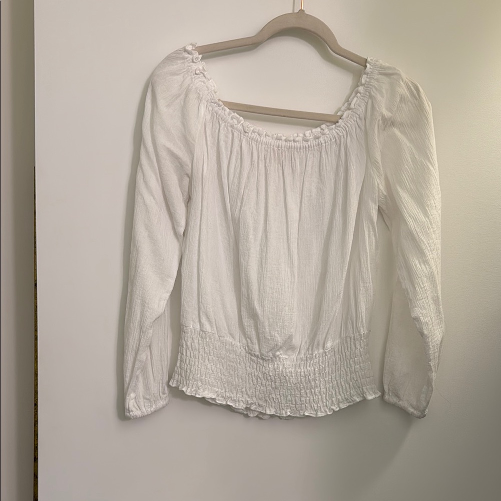 Michael Kors White Smocked Women's Top